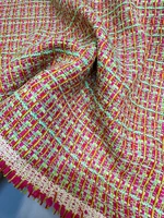 viscose: 61%, cotton: 27%, polyester: 12%, boucle: 0%, orange, yellow, green, pink, mrtx-35