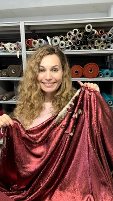 sequins: 100%, red, gold, mrtx-49, photo 2